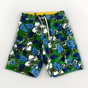 Boden Swim Trunks Shorts Men's Size 32 Multicolor Floral Green Blue White Beach